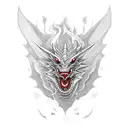 dragon,pacifist,bipolar,car,red,grey,black,romantic,eternium. tattoo design idea