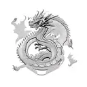 dragon,pacifist,bipolar,car,red,grey,black,romantic,eternium. tattoo design idea