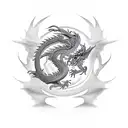 dragon,pacifist,bipolar,car,red,grey,black,romantic,eternium. tattoo design idea