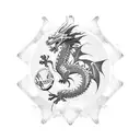 dragon,pacifist,bipolar,car,red,grey,black,romantic,eternium. tattoo design idea