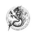 dragon,pacifist,bipolar,car,red,grey,black,romantic,eternium. tattoo design idea