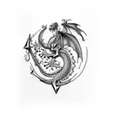 dragon,pacifist,bipolar,car,red,grey,black,romantic,eternium. tattoo design idea