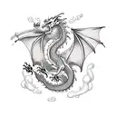 dragon,pacifist,bipolar,car,red,grey,black,romantic,eternium. tattoo design idea