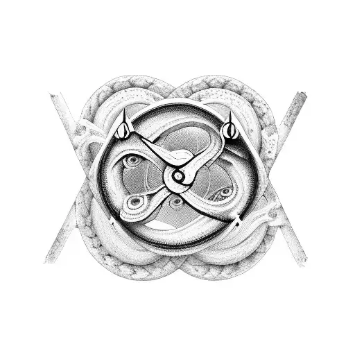 snakes and sands of time hourglass  tattoo design idea