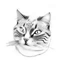 Birma Cat next to cute ghost hovering tattoo design idea