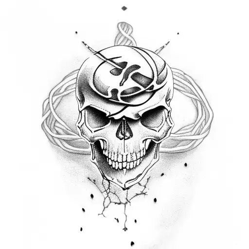 Skull noose tattoo design idea