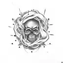 Skull noose tattoo design idea