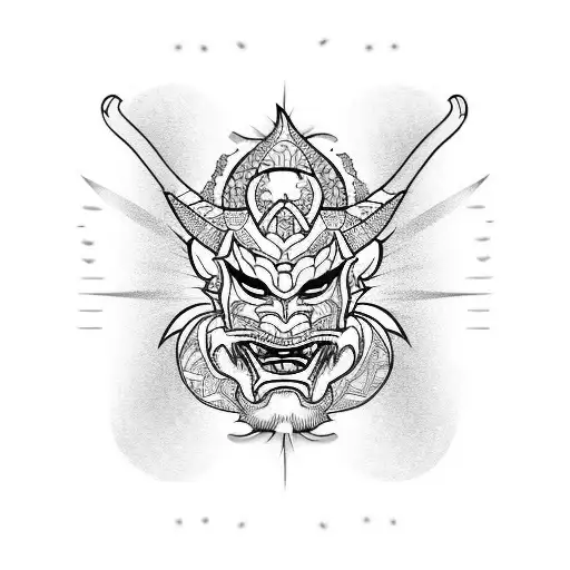 Hannya mask tattoo design idea