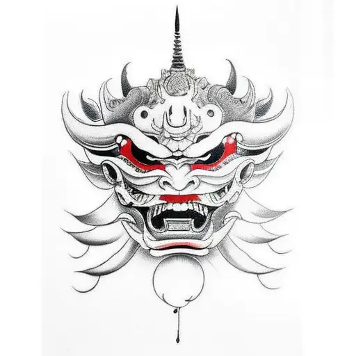 Hannya mask tattoo design idea