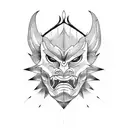 Hannya mask tattoo design idea