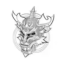 Hannya mask tattoo design idea