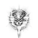 create a background with an empty middle for a peice that has meaning of heaven and hell tattoo design idea