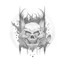 create a background with an empty middle for a peice that has meaning of heaven and hell tattoo design idea