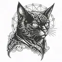 cat, horror, bat tattoo design idea