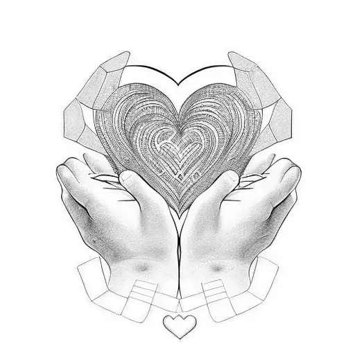 fingers clicking love heart tattoo design idea