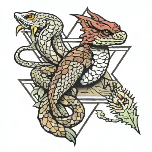 arizona state outline diamondback rattlesnake cardinal coyote tattoo design idea