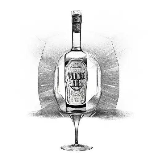 bottle of alcohol with words I BOOZE I LOSE tattoo design idea