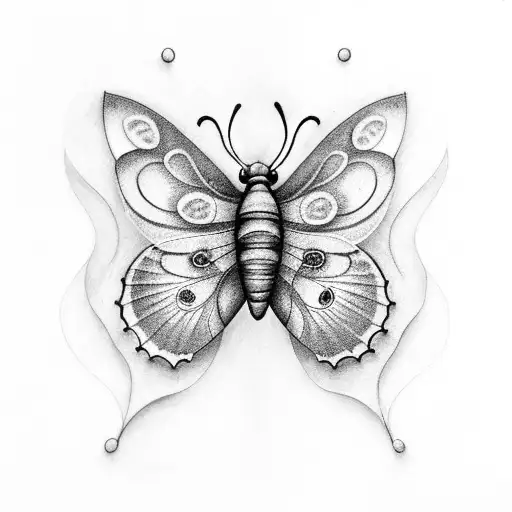 A realistic butterfly emerging from a cocoon, symbolizing transformation and growth tattoo design idea
