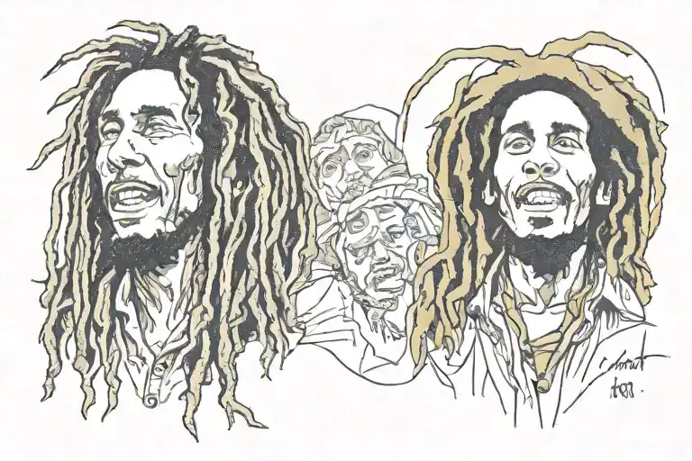 bob marley tattoo design idea
