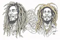 bob marley tattoo design idea