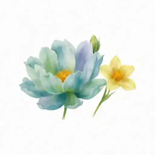 cosmos rose daisy aster violet daffodil tattoo design idea