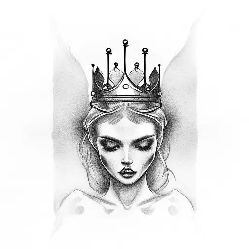 Sexy quote in a crown design with a sketchy background tattoo design idea