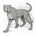 make me a cheetah running with lightning around him tattoo design idea