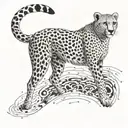 make me a cheetah running with lightning around him tattoo design idea