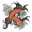 betta fish yin yang tattoo design idea