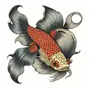 betta fish yin yang tattoo design idea