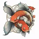 betta fish yin yang tattoo design idea