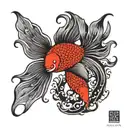 betta fish yin yang tattoo design idea