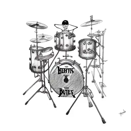 Music Instruments the Beatles tattoo design idea