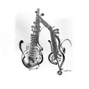 Music Instruments the Beatles tattoo design idea