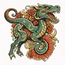 doog  snake horse tattoo design idea