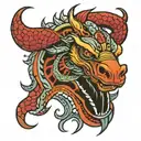 doog  snake horse tattoo design idea