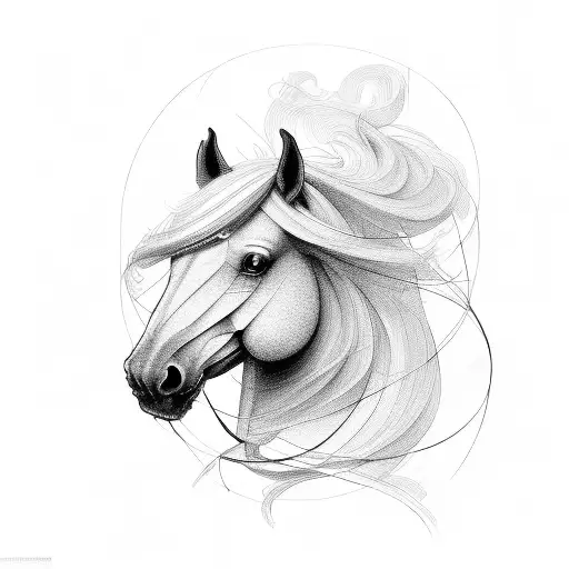 A horse composed of equations and mathematical formulas tattoo design idea