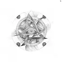 Film reel entwined with mathematical symbols tattoo design idea