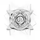 Film reel entwined with mathematical symbols tattoo design idea