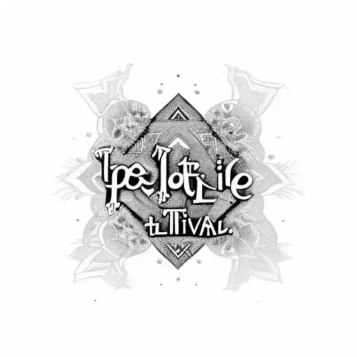 petite tribal in a V shape including names Leyah, Landon-Li, Lacey-Leigh and the word love tattoo design idea