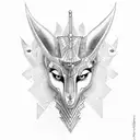 Anubis with scales of justice tattoo design idea