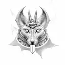 Anubis with scales of justice tattoo design idea