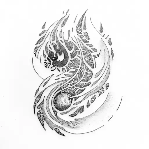 Full moon and silver fern tattoo design idea