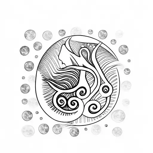 Full moon and silver fern tattoo design idea