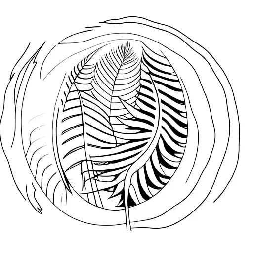 silver fern forest under full moon tattoo design idea