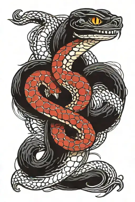 Snake and 555  tattoo design idea