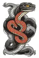 Snake and 555  tattoo design idea