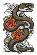 Snake and 555  tattoo design idea