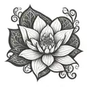 white lotus mandala tattoo design idea