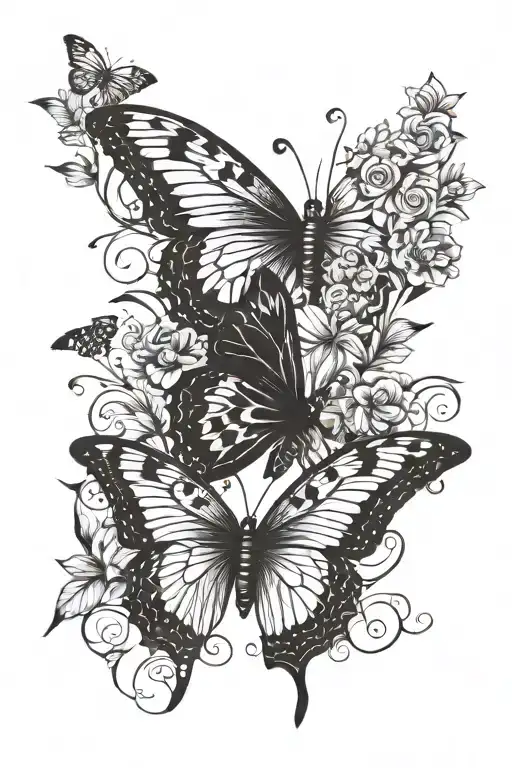 john 3:16 and butterflys flying tattoo design idea